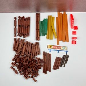 Lincoln Logs Set Sheriff Town Brown Green Toy Wood